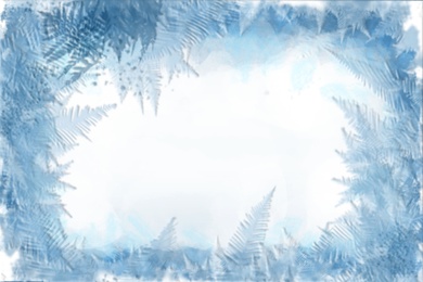 Illustration of Beautiful frost pattern, illustration. Winter cold weather