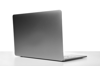 Photo of Laptop on white background. Modern technology