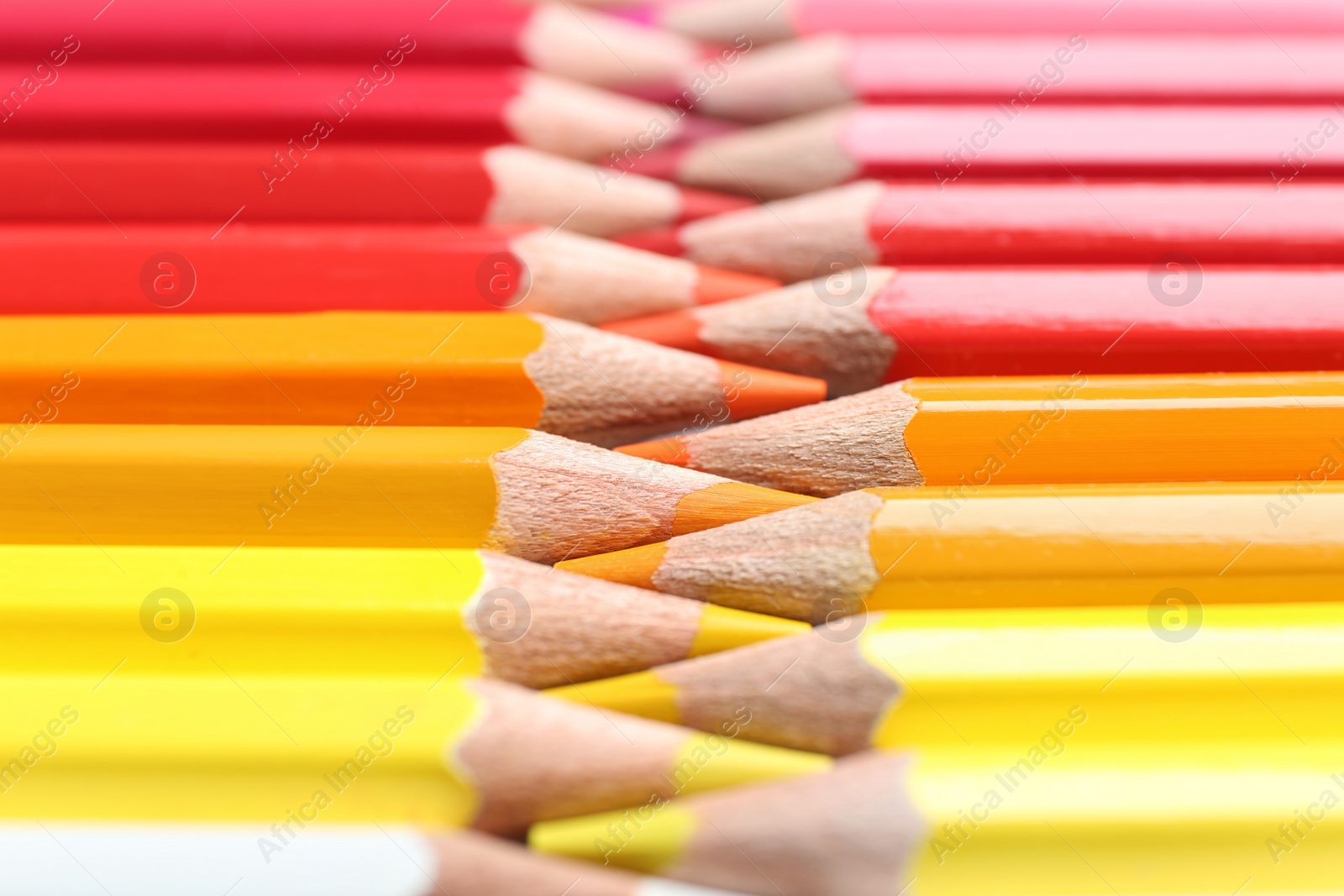 Photo of Set of colorful pencils as background, closeup