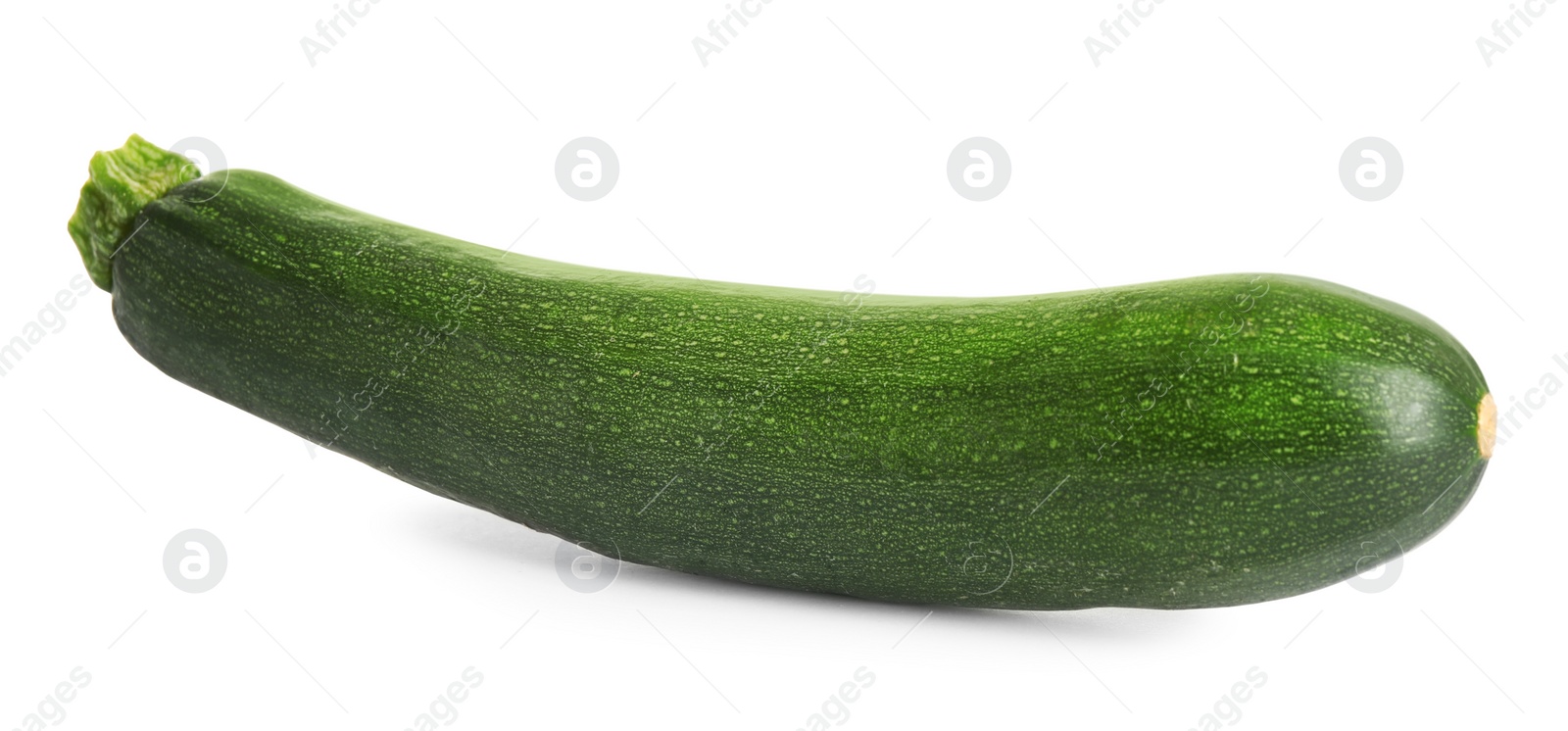 Photo of Fresh ripe green zucchini isolated on white