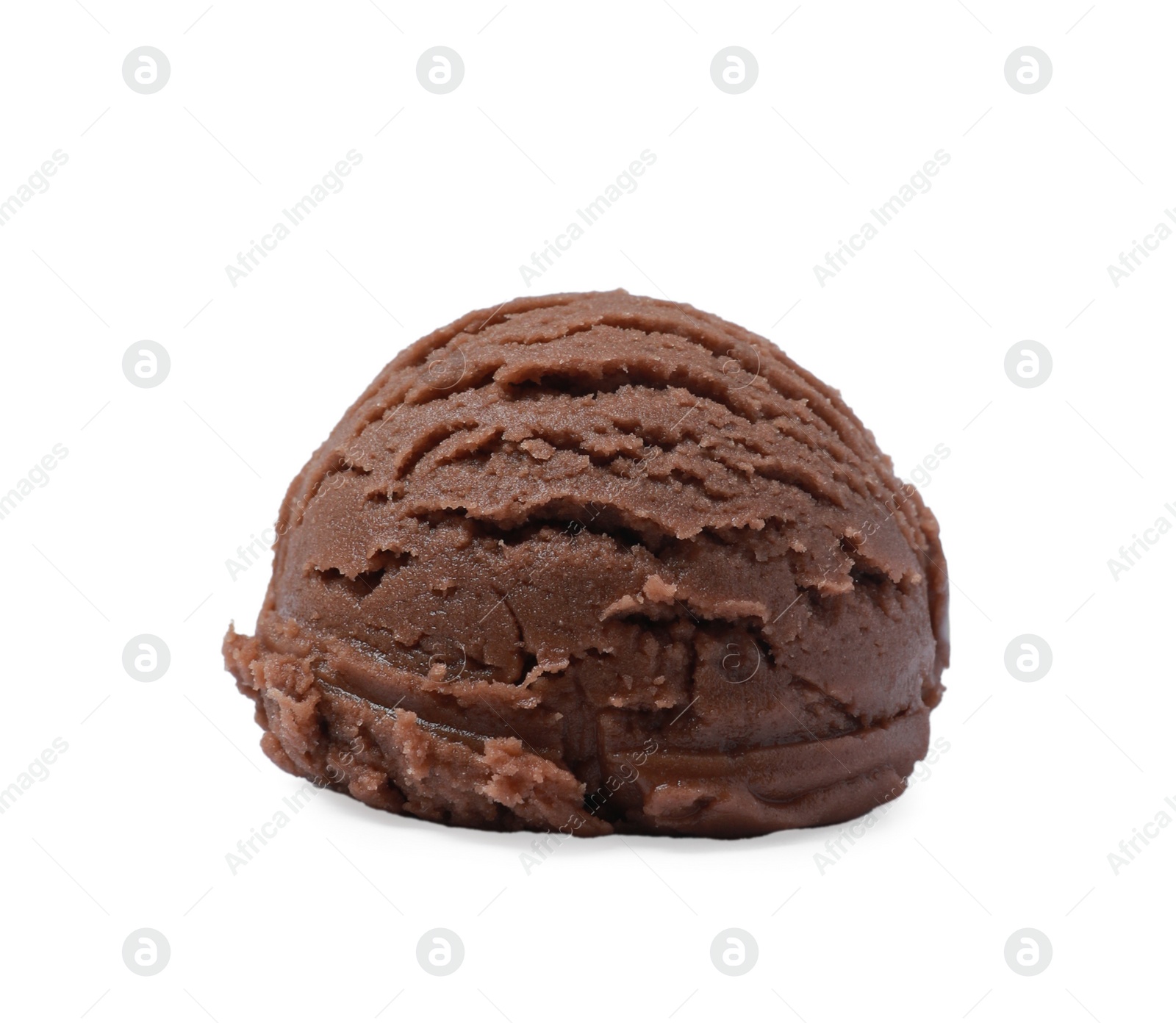 Photo of Scoop of tasty chocolate ice cream isolated on white