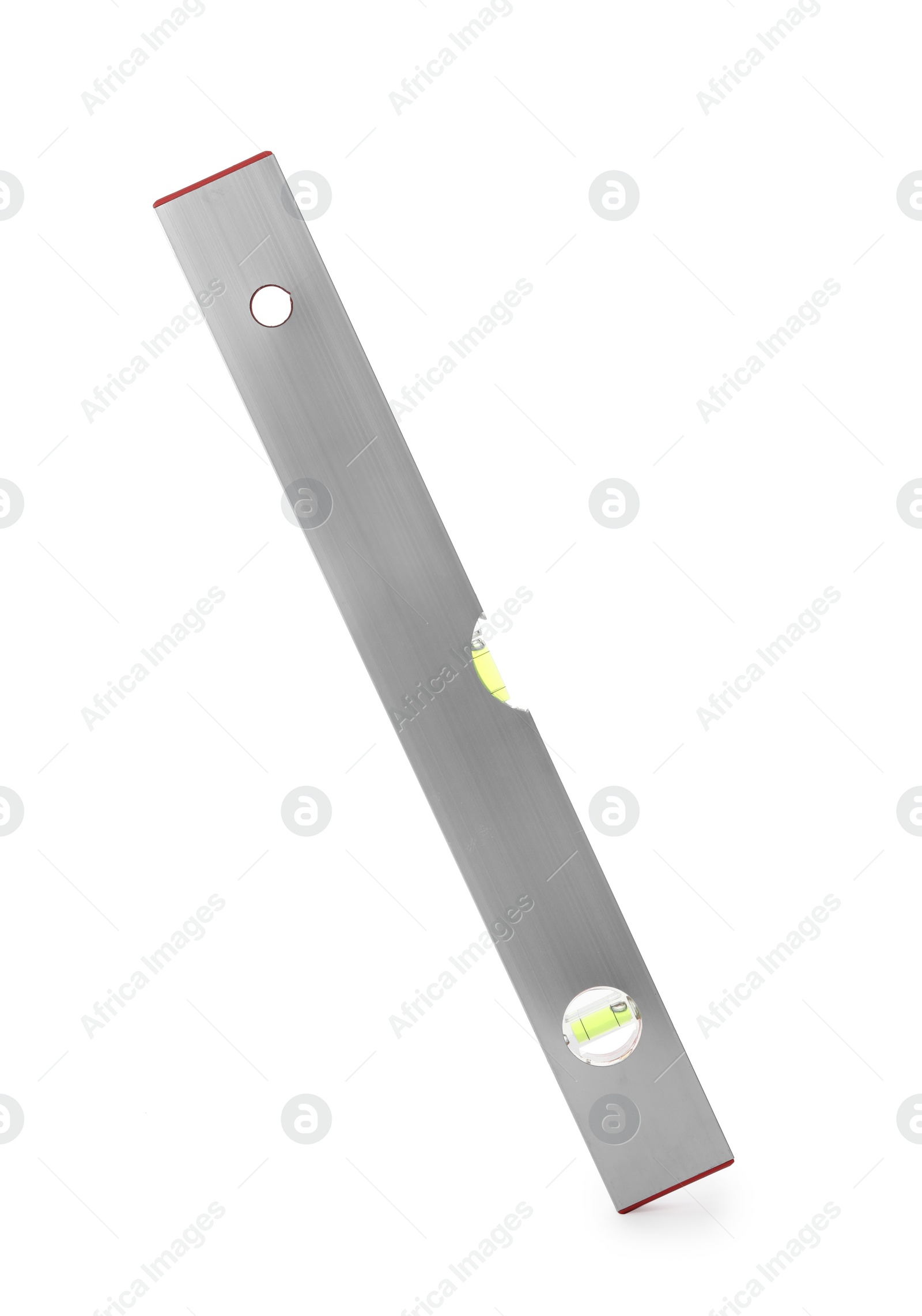 Photo of New building level on white background. Professional construction tool