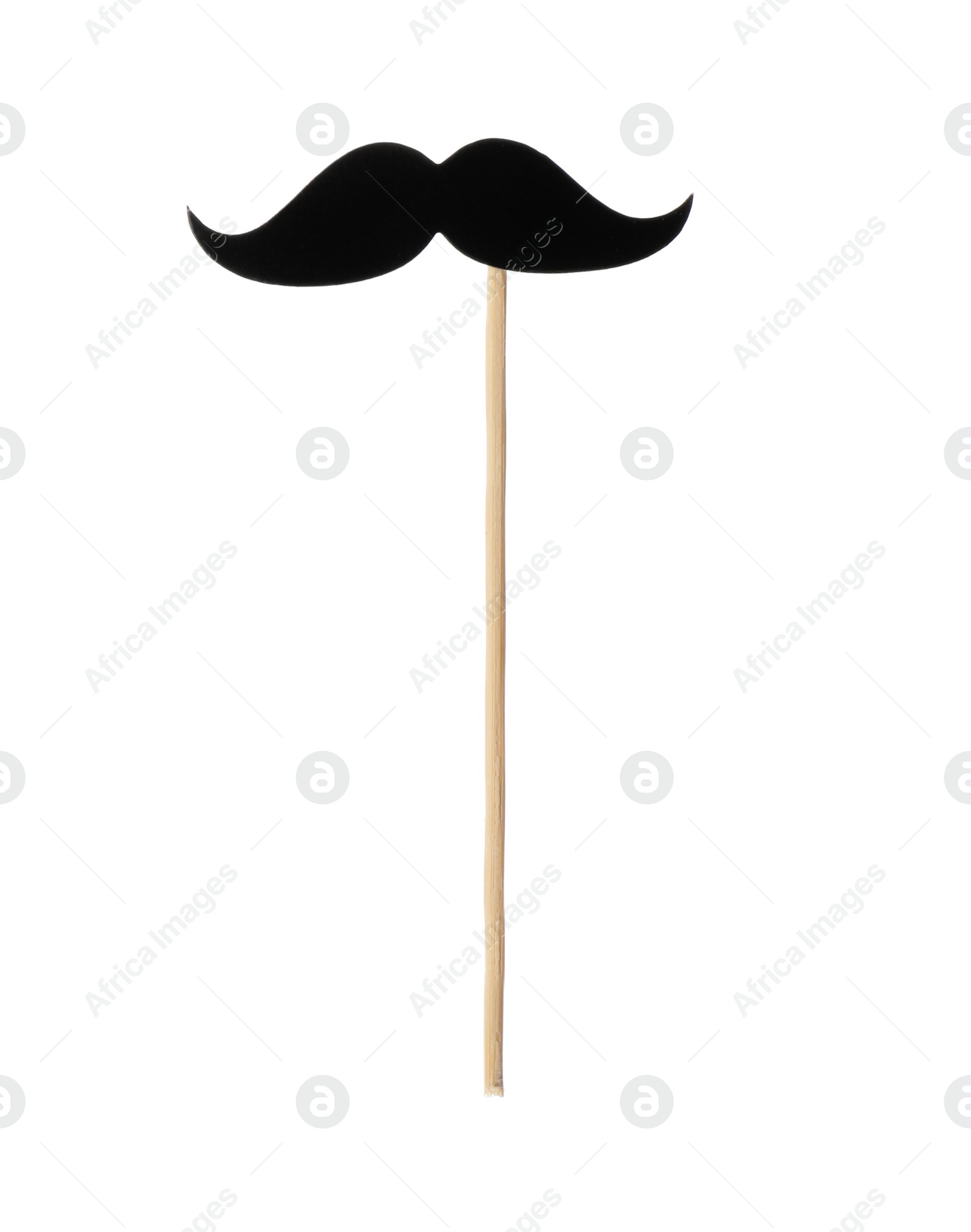 Photo of Black paper mustache isolated on white. Party item