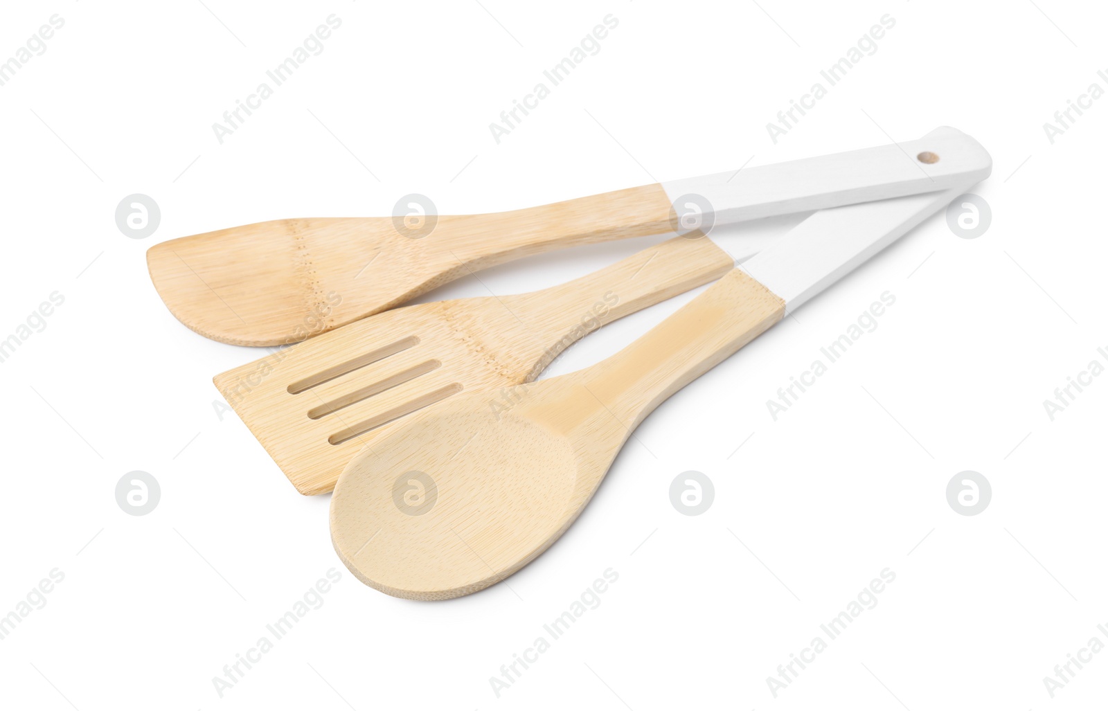 Photo of Set of cooking utensils isolated on white