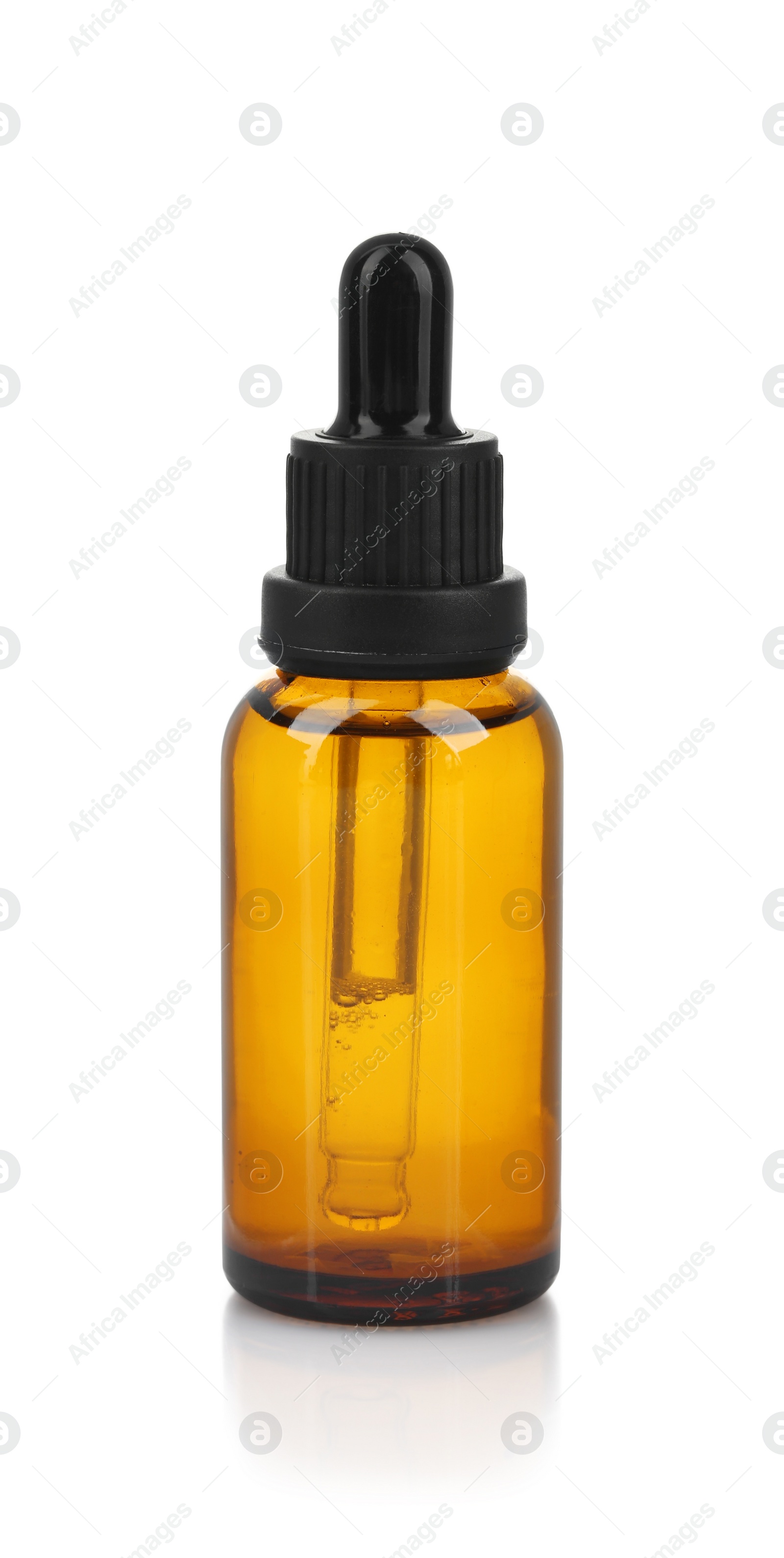 Photo of Glass bottle of tincture isolated on white