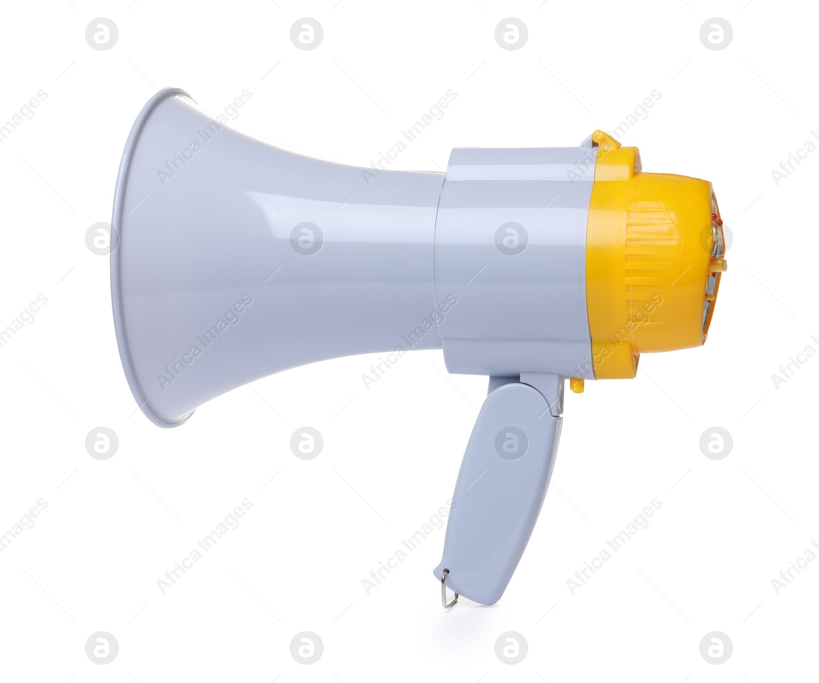 Photo of Electronic megaphone on white background