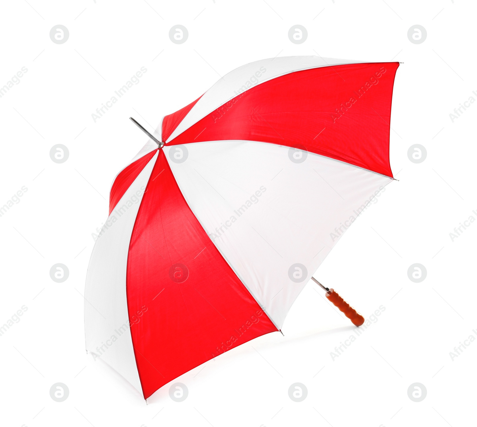 Photo of Modern opened bright umbrella isolated on white