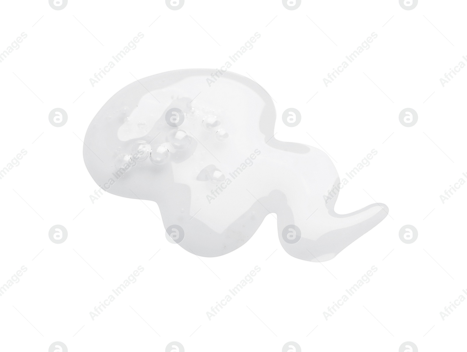 Photo of Sample of cosmetic oil on white background, top view