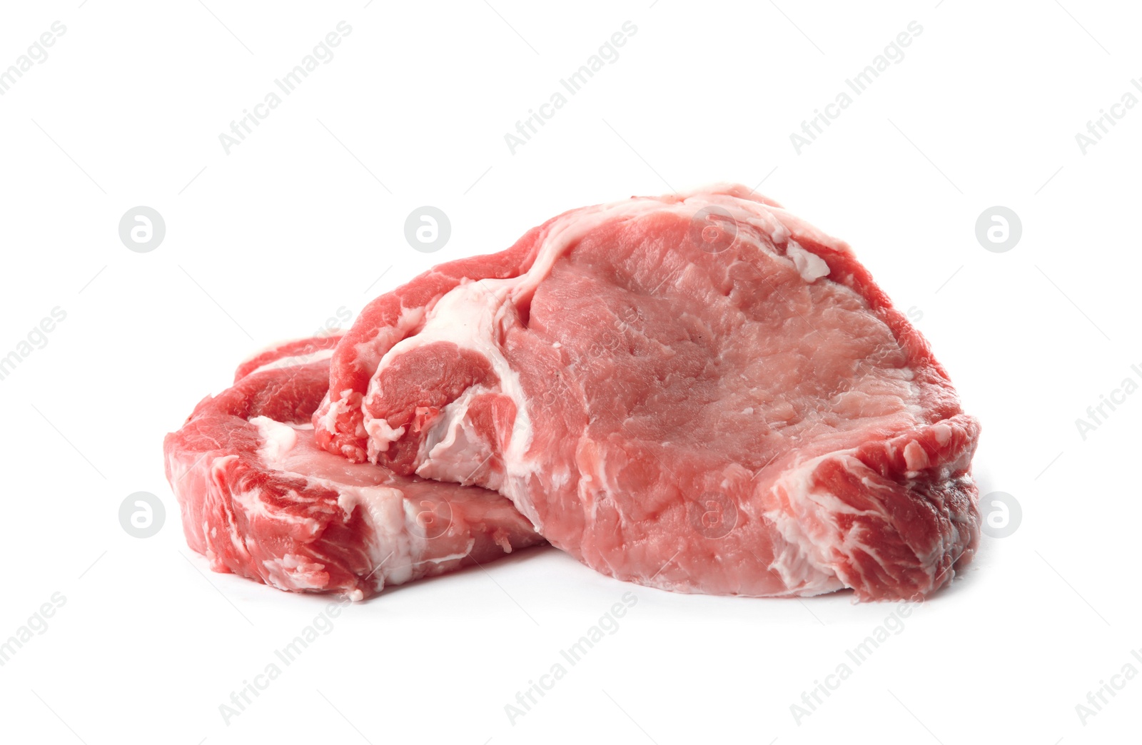 Photo of Fresh raw beef cut isolated on white