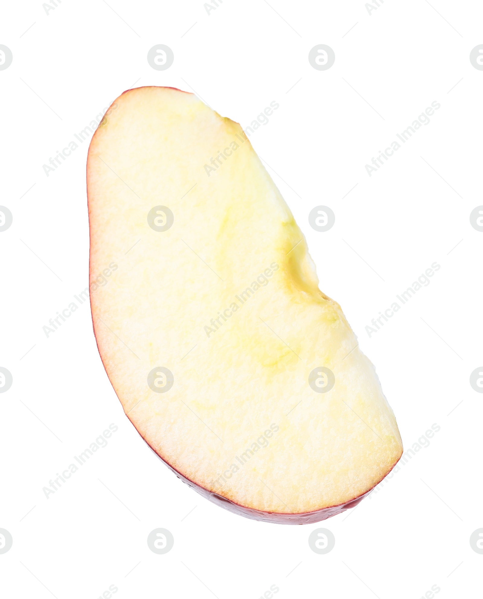 Photo of Piece of ripe red apple isolated on white