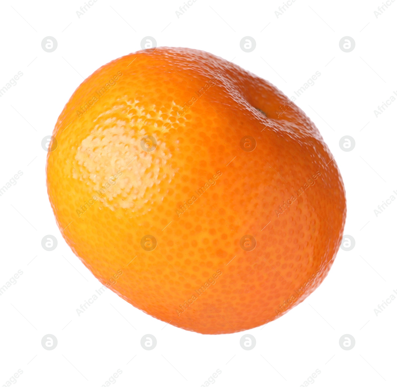 Photo of One fresh ripe tangerine isolated on white