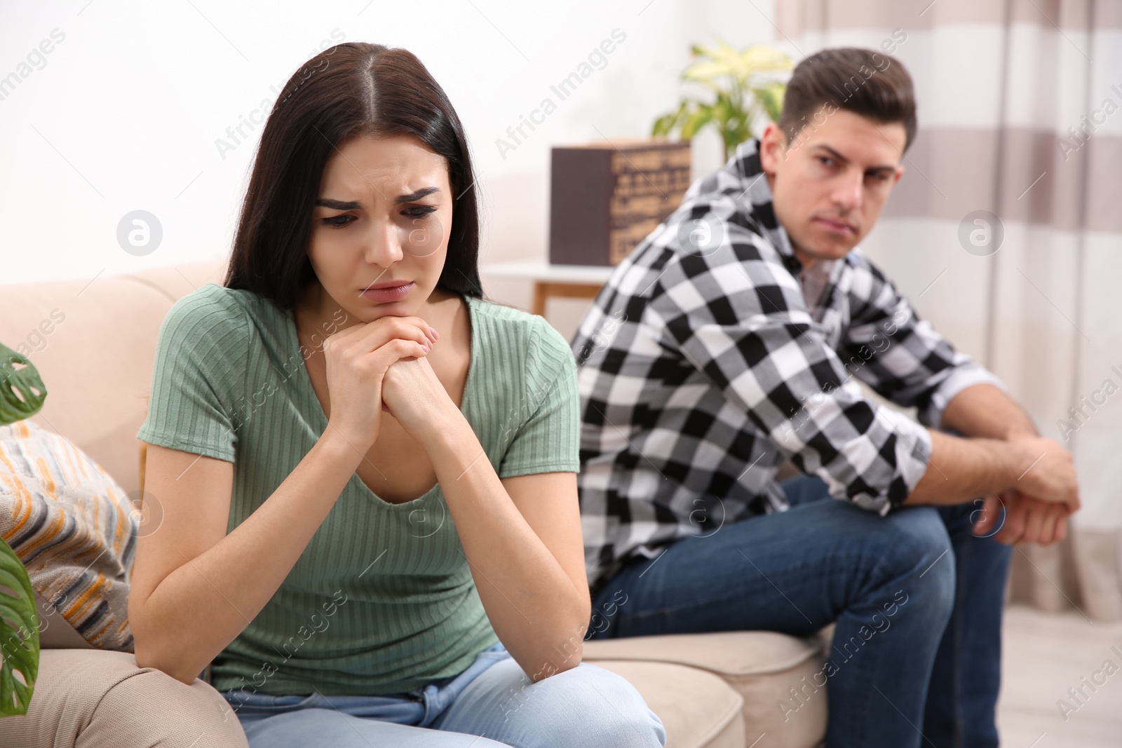 Photo of Couple with problems in relationship at home