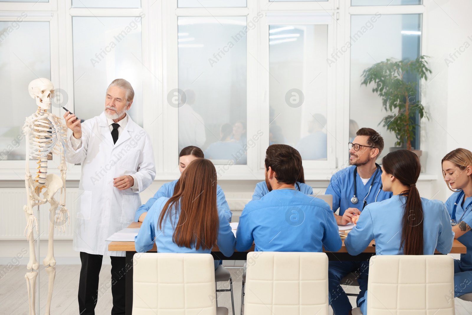 Photo of Doctor giving lecture for interns in university