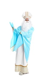 Photo of Full length portrait of Saint Nicholas on white background