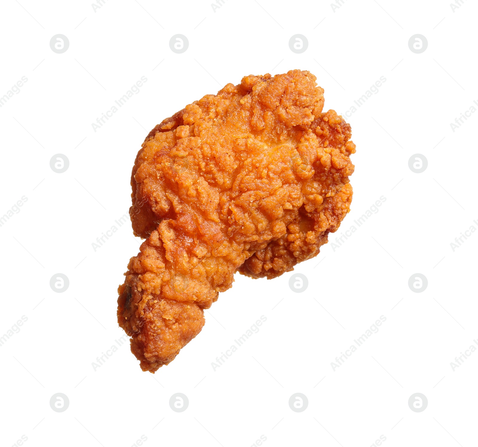 Photo of Tasty deep fried chicken piece isolated on white