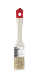 One paint brush with wooden handle isolated on white