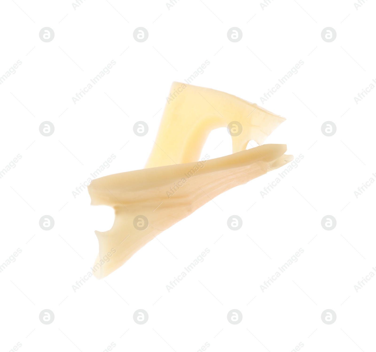 Photo of Piece of tasty cheese isolated on white