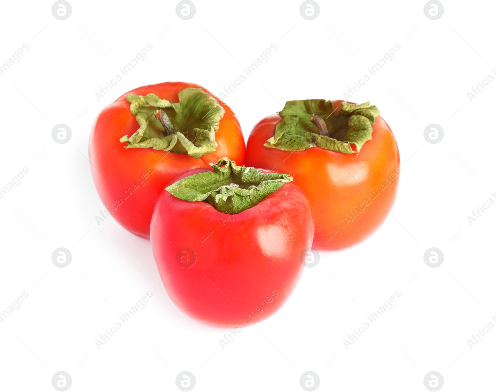 Photo of Delicious fresh ripe persimmons isolated on white