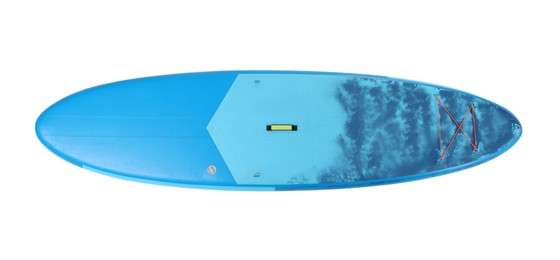 Photo of One SUP board isolated on white, top view. Water sport