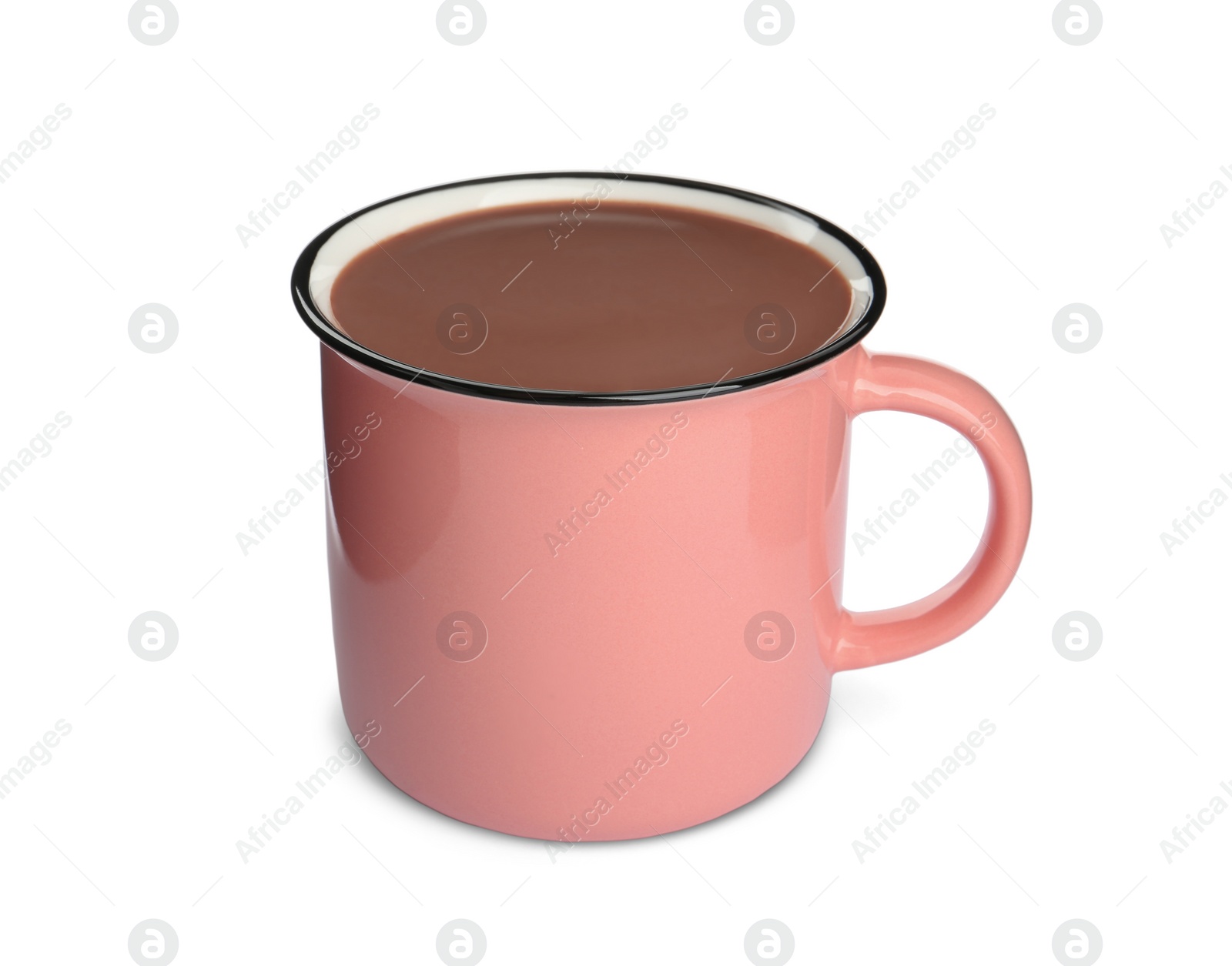 Photo of Cup of delicious hot chocolate isolated on white