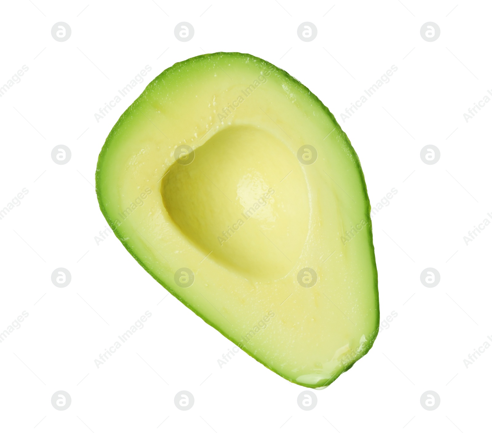 Photo of Half of ripe avocado isolated on white