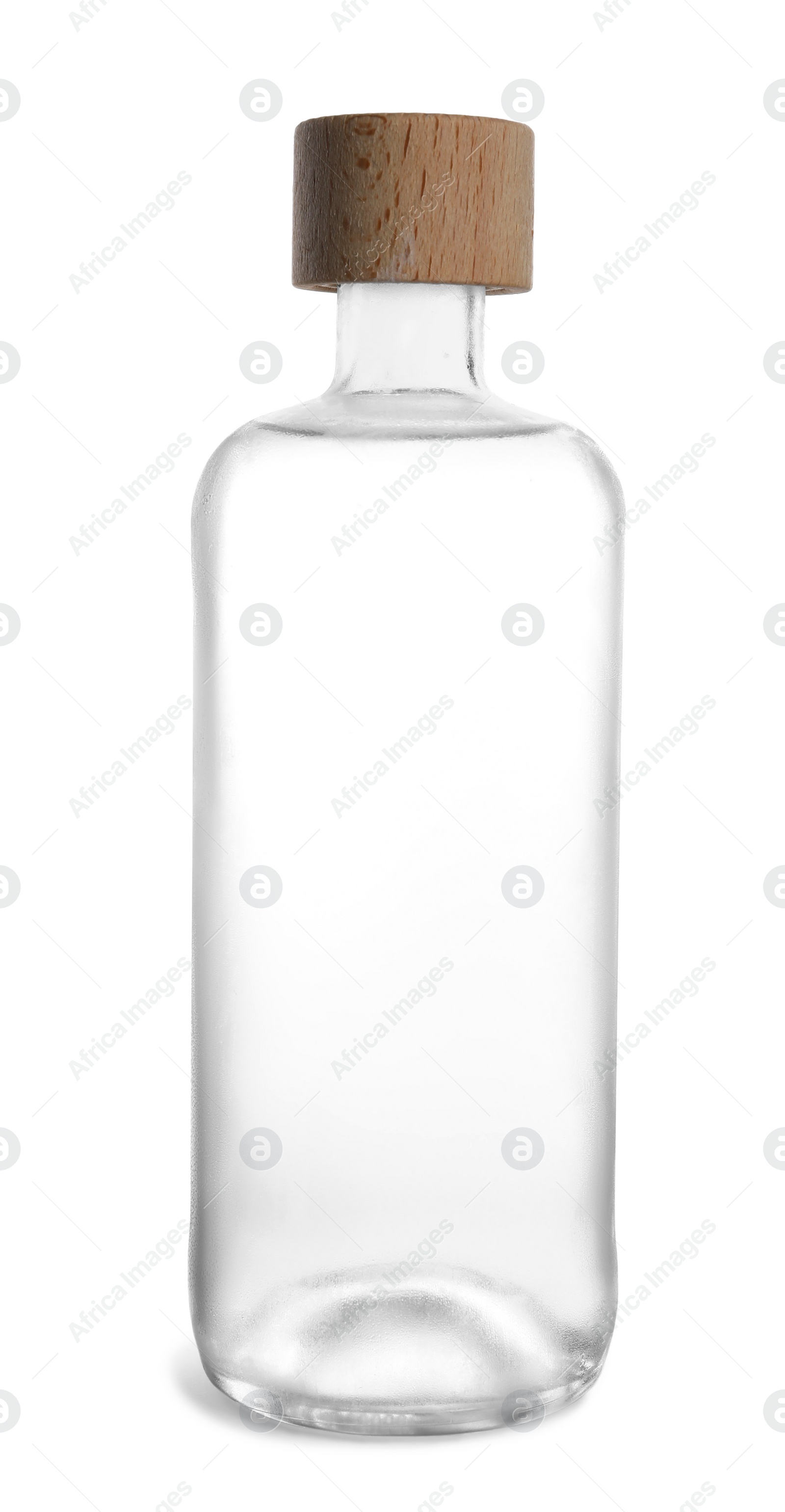 Photo of Bottle of vodka on white background. Alcoholic drink