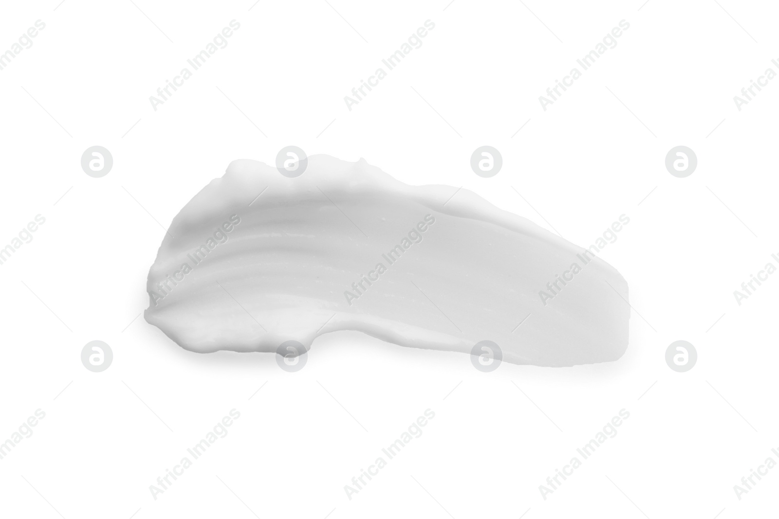 Photo of Sample of facial cream isolated on white, top view