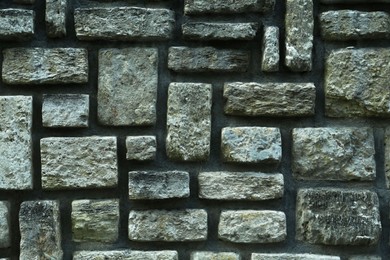 Photo of Texture of grey brick wall as background