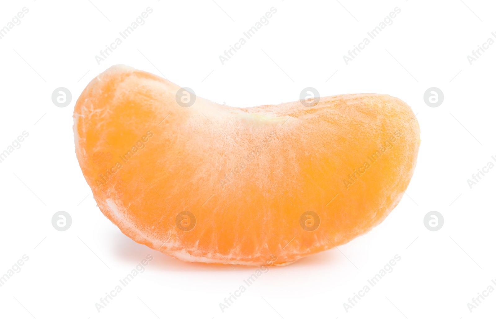 Photo of Piece of ripe tangerine on white background