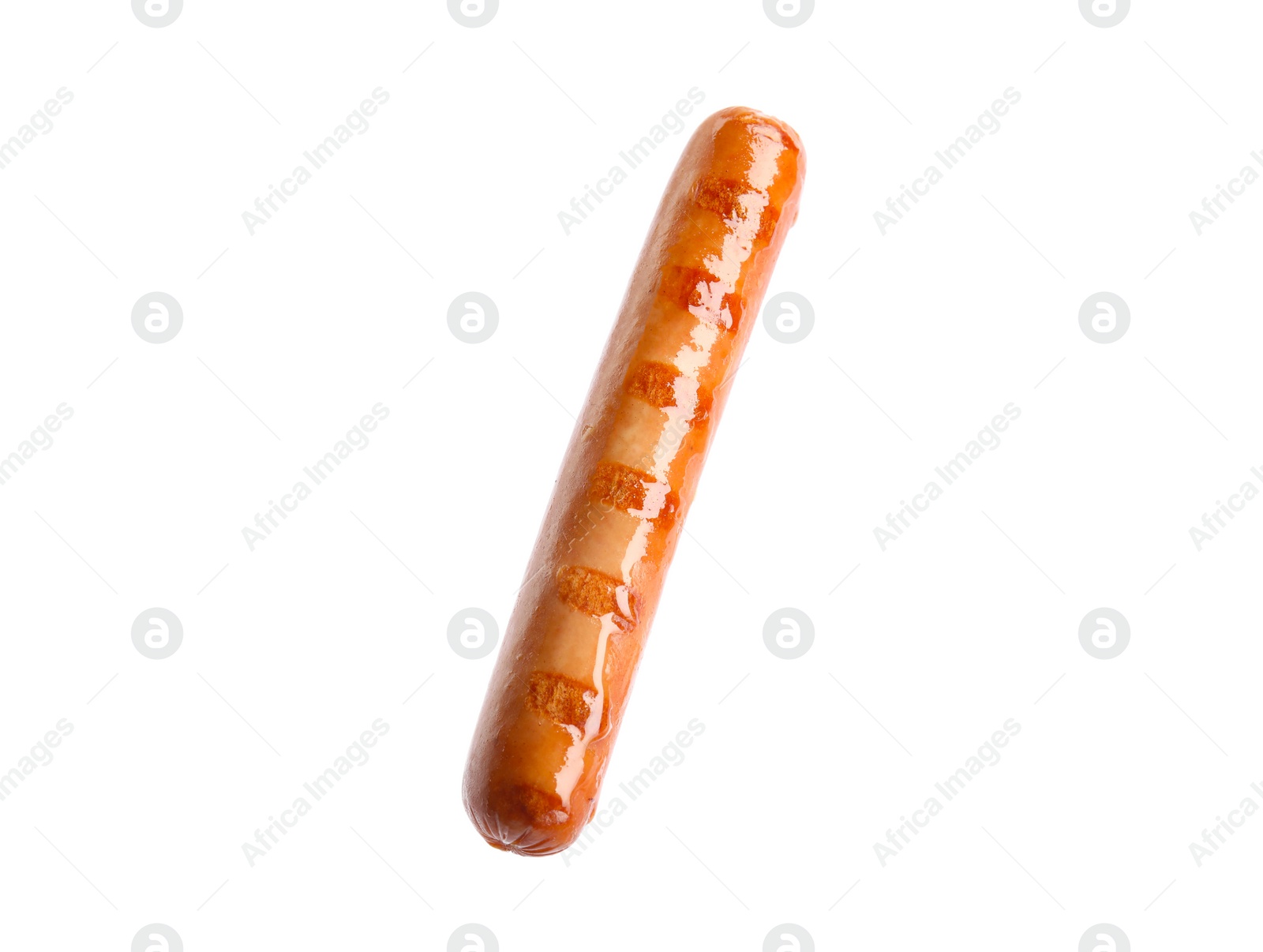 Photo of Tasty fresh grilled sausage isolated on white