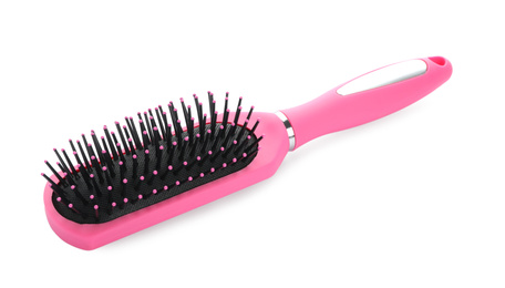 New modern hair brush isolated on white