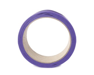 Roll of violet adhesive tape isolated on white