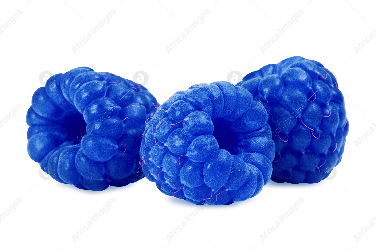 Image of Many fresh blue raspberries isolated on white