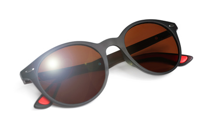 Image of Stylish sunglasses on white background. Fashionable accessory
