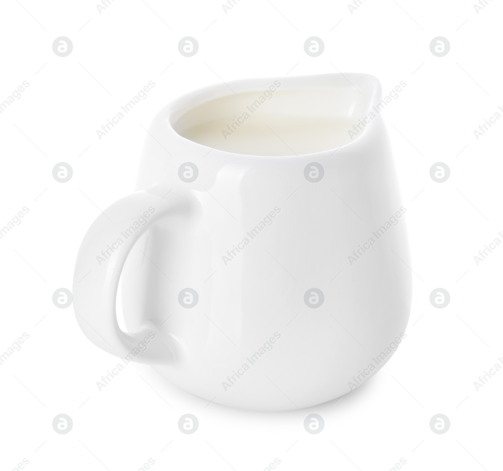 Photo of Jug of fresh milk isolated on white