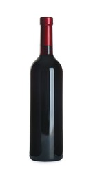 Photo of Bottle of red wine isolated on white