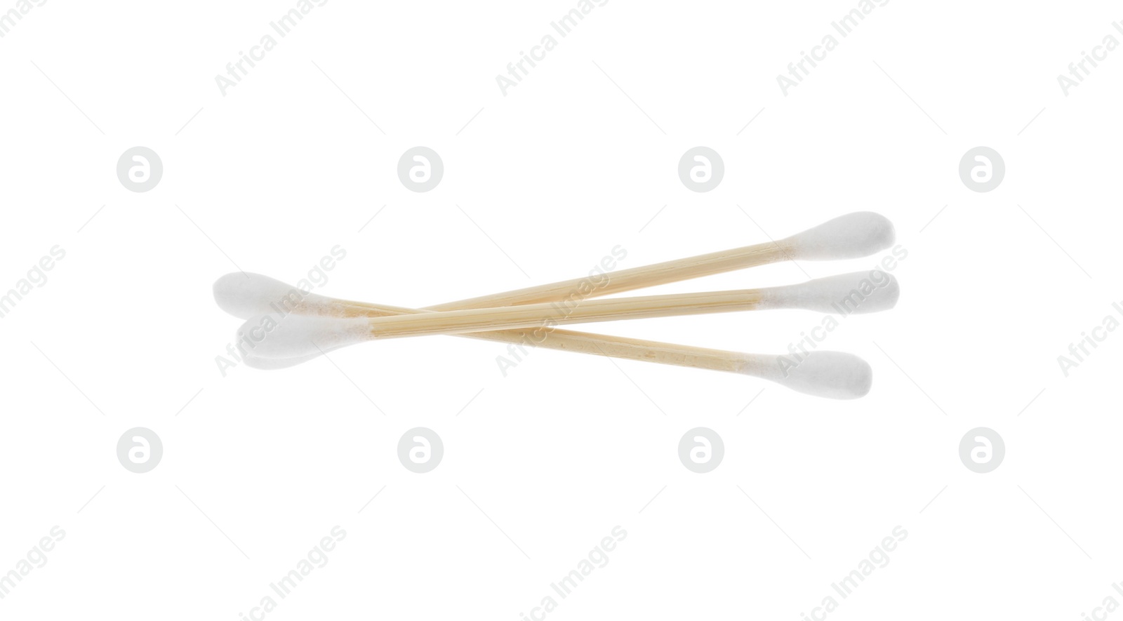 Photo of Many wooden cotton buds isolated on white