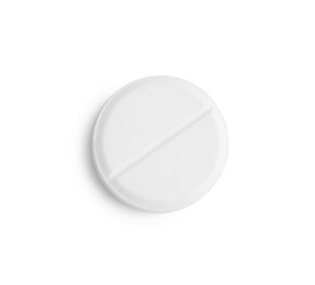 Photo of One pill isolated on white, top view