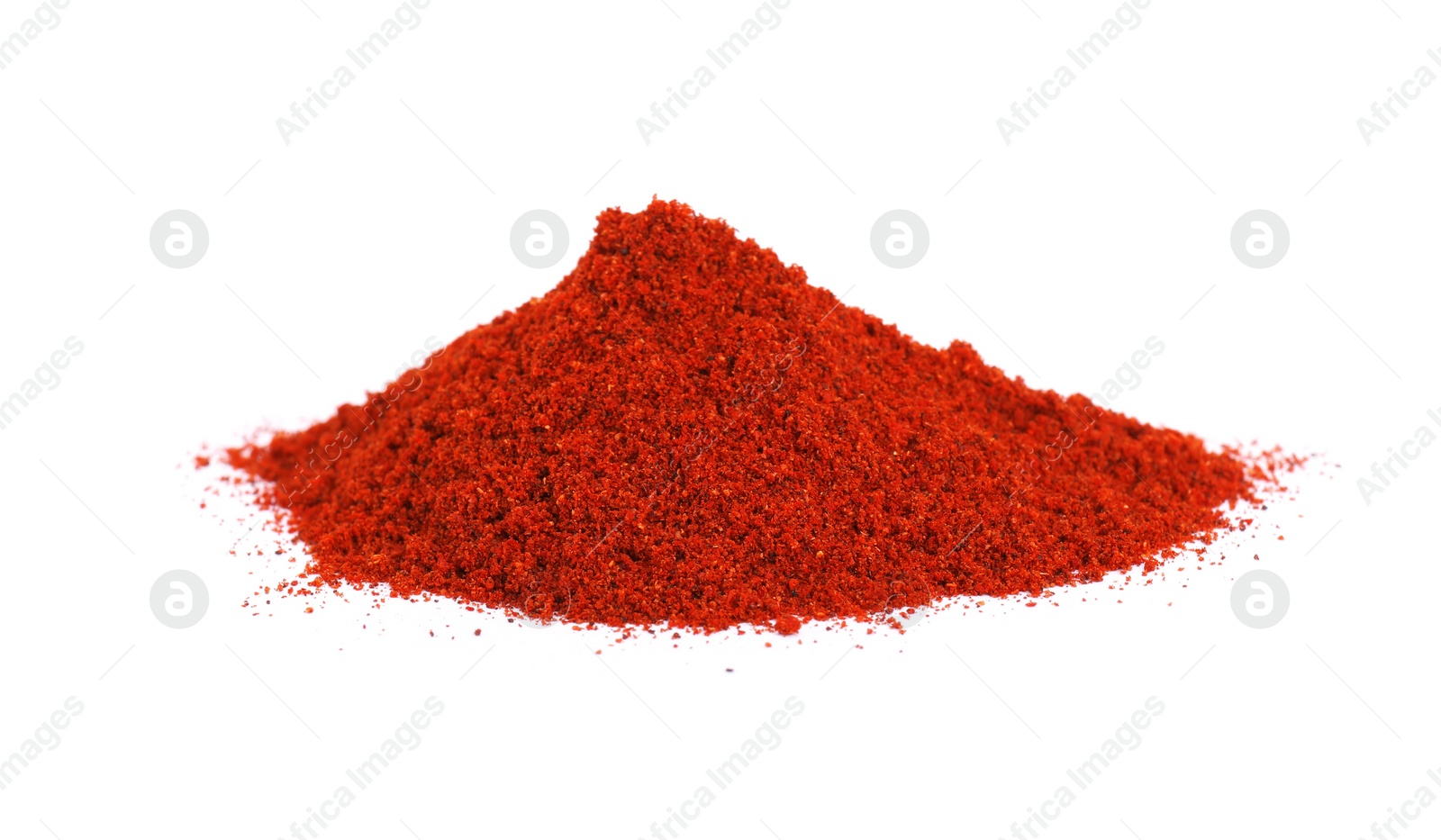 Photo of Heap of aromatic paprika powder isolated on white