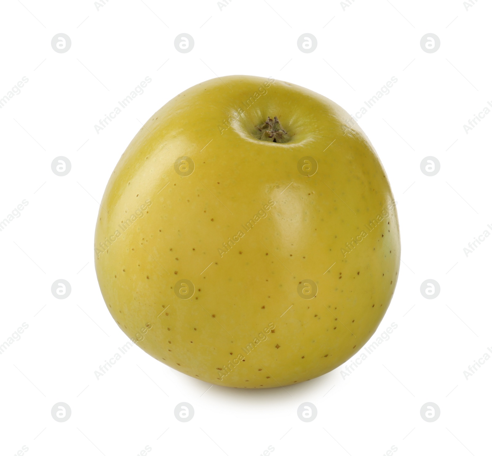 Photo of Fresh juicy yellow apple isolated on white