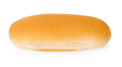 One fresh hot dog bun isolated on white