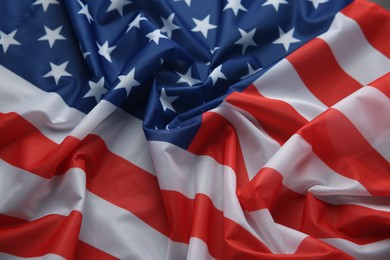 Photo of Flag of USA as background, closeup view