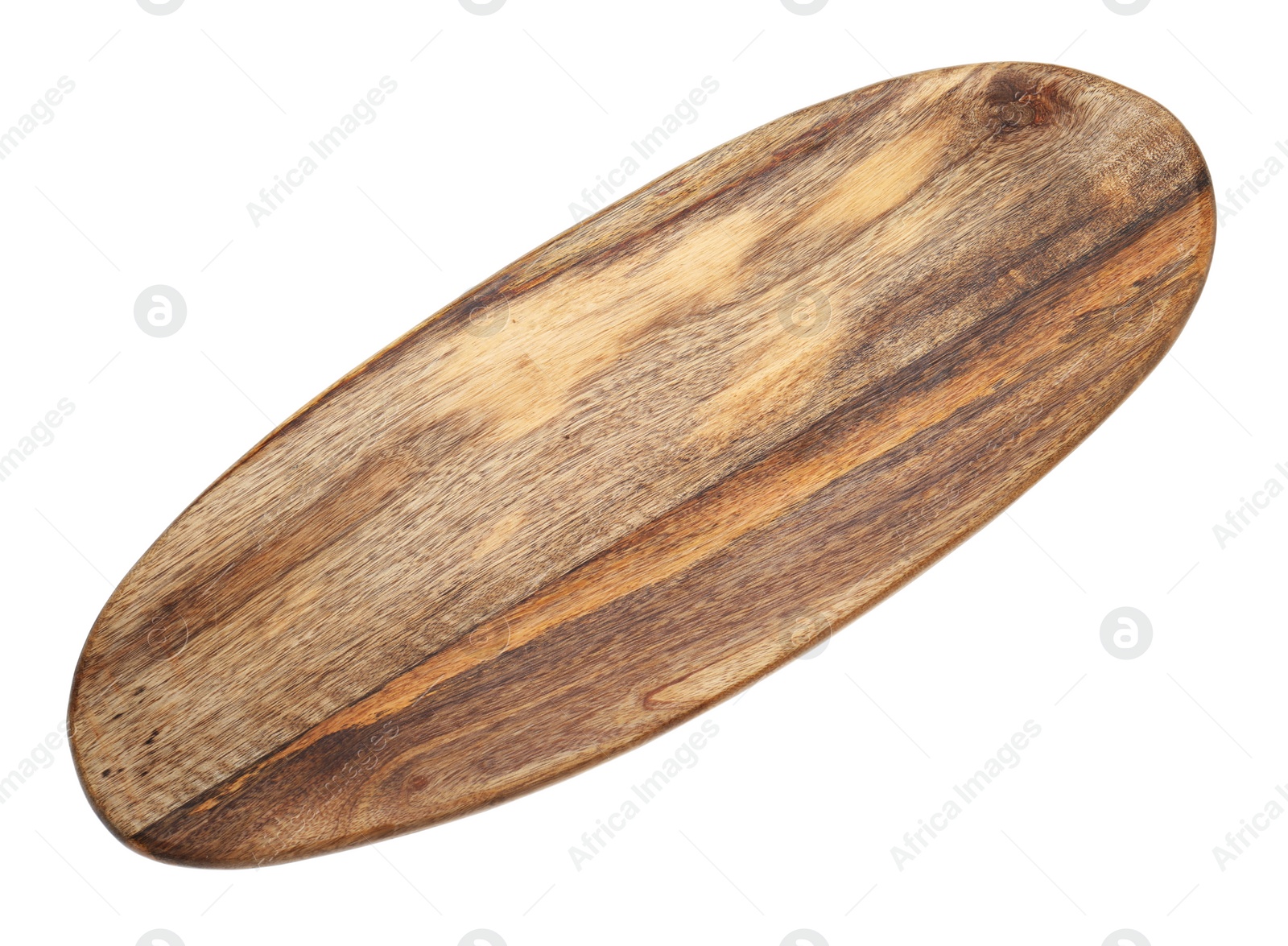 Photo of New wooden board isolated on white. Cooking utensils