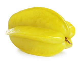 Photo of Delicious ripe carambola isolated on white. Exotic fruit