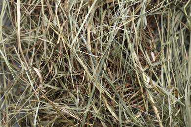 Photo of Heap of dried hay as background, top view