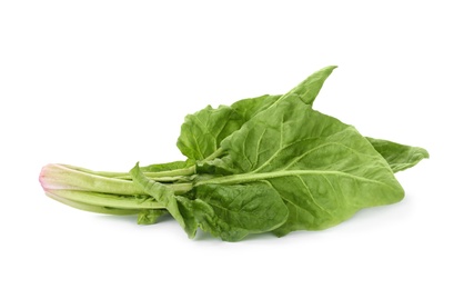 Fresh leaves of spinach isolated on white