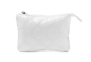 Photo of Light elegant cosmetic bag isolated on white