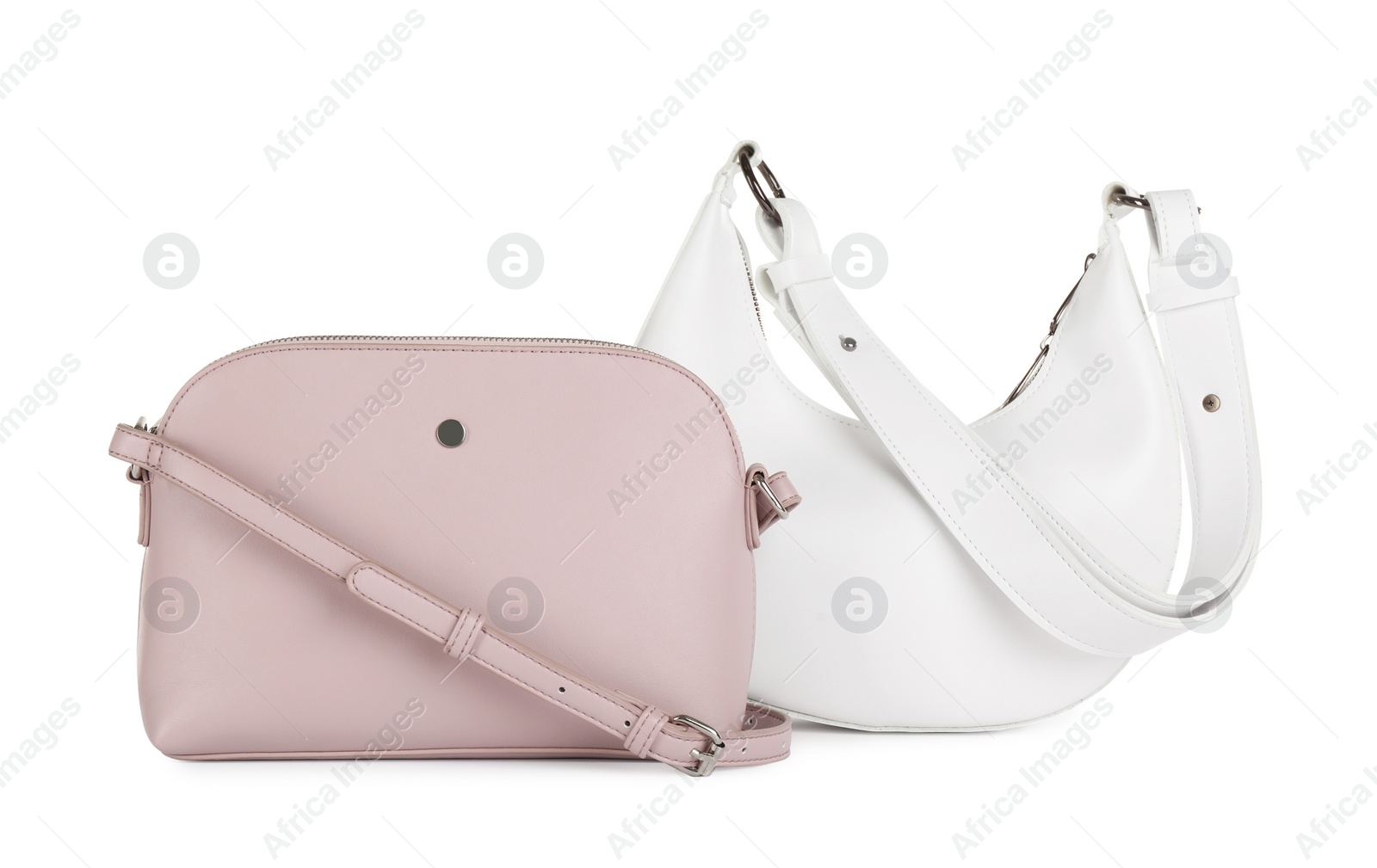 Photo of Different stylish women's bags on white background