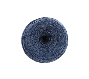 Photo of Clew of color knitting thread on white background