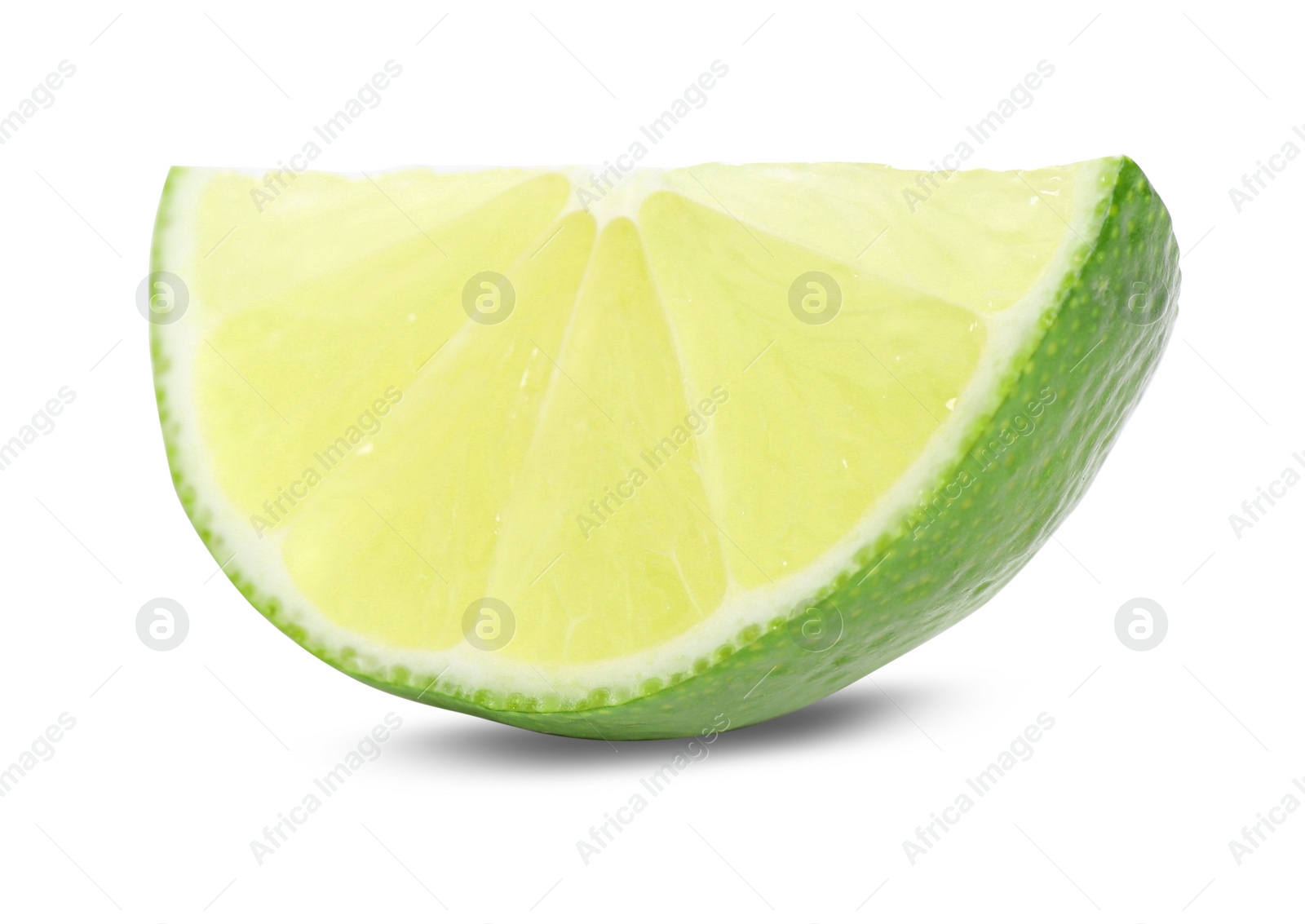 Photo of Slice of fresh ripe lime isolated on white